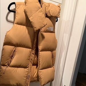 The North Face Quilted Down Vest in Camel